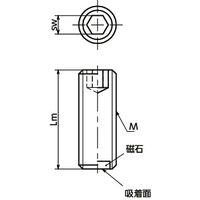 鍋屋バイテック(NBK) マグネット用品 マグネットつきグラブスクリュー JGS-ND-M12-40 1個（直送品）