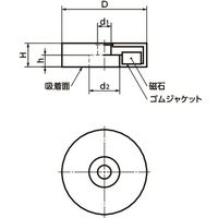 鍋屋バイテック(NBK) マグネット用品 ホルダつきマグネット ー ゴムジャケットタイプ JRB-ND-31 1個（直送品）