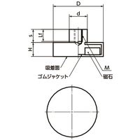 鍋屋バイテック(NBK) マグネット用品 ホルダつきマグネット ー ゴムジャケットタイプ JRF-ND-88-M8 1個（直送品）