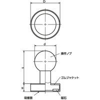 鍋屋バイテック(NBK) マグネット用品 ホルダつきマグネット ー ゴムジャケットタイプ（操作ノブつき） JRK-ND-43 1個（直送品）