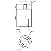 鍋屋バイテック(NBK) マグネット用品 ホルダつきマグネット JSM-AN-13-M4 1個（直送品）