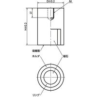 鍋屋バイテック(NBK) マグネット用品 ホルダつきマグネット JSU-AN-12.5-M4 1個（直送品）