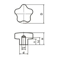 鍋屋バイテック(NBK) FA関連 ノブ・つまみ アルミハンドノブ KAH-40-R8 1個（直送品）