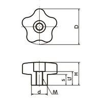 鍋屋バイテック(NBK) FA関連 ノブ・つまみ アルミハンドノブ KAH-60-K12 1個（直送品）