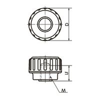鍋屋バイテック(NBK) FA関連 ノブ・つまみ ディンプルノブ KDFS-20-M5-BK 1個（直送品）