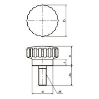 鍋屋バイテック(NBK) FA関連 ノブ・つまみ ステンレスハンドノブ KDHMS-24-M6-25 1個（直送品）