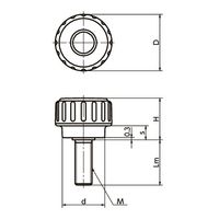 鍋屋バイテック(NBK) FA関連 ノブ・つまみ ディンプルノブ KDM-25-M6-10 1個（直送品）