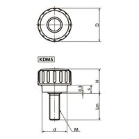 鍋屋バイテック(NBK) FA関連 ノブ・つまみ ディンプルノブ KDMS-16-M3-6-BK 1個（直送品）