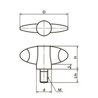 鍋屋バイテック(NBK) FA関連 ノブ・つまみ プラスティックウィングノブ KEM-50-M6-32 1個（直送品）