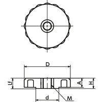 鍋屋バイテック(NBK) FA関連 ノブ・つまみ プラ薄型ノブ KGUF-M6 1個（直送品）
