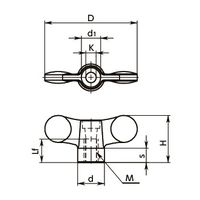 鍋屋バイテック(NBK) FA関連 ノブ・つまみ プラスティックウィングノブ（めねじ） KGWF-55-K6 1個（直送品）