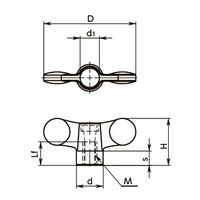 鍋屋バイテック(NBK) FA関連 ノブ・つまみ プラスティックウィングノブ（めねじ） KGWF-70-M8-BL 1個（直送品）