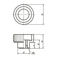 鍋屋バイテック(NBK) FA関連 ノブ・つまみ プラスティックミニノブ KIF-19-M5 1個（直送品）