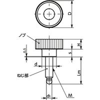 鍋屋バイテック(NBK) FA関連 ノブ・つまみ プラスティックミニノブ ー スラストパッドつき KIGMS-30-M8-40 1個（直送品）