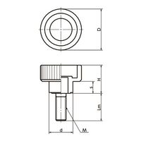 鍋屋バイテック(NBK) FA関連 ノブ・つまみ プラスティックミニノブ KIM-36-M10-40 1個（直送品）
