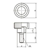 鍋屋バイテック(NBK) FA関連 ノブ・つまみ プラスティックミニノブ KIMS-36-M10-30 1個（直送品）