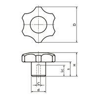 鍋屋バイテック(NBK) FA関連 ノブ・つまみ 六角ノブ KK-32 1個（直送品）