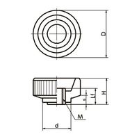 鍋屋バイテック(NBK) FA関連 ノブ・つまみ ミニノブ KKF-30-M8 1個（直送品）