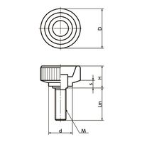 鍋屋バイテック(NBK) FA関連 ノブ・つまみ ミニノブ KKM-20-M5-10 1個（直送品）