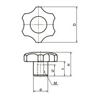 鍋屋バイテック(NBK) FA関連 ノブ・つまみ 六角ノブ KKT-80 1個（直送品）