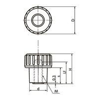 鍋屋バイテック(NBK) FA関連 ノブ・つまみ ロングディンプルノブ KLFS-32-M10 1個（直送品）