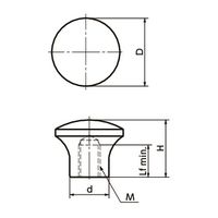 鍋屋バイテック(NBK) FA関連 ノブ・つまみ マッシュルームノブ KMF-33-M8 1個（直送品）