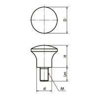 鍋屋バイテック(NBK) FA関連 ノブ・つまみ マッシュルームノブ KMM-33-M8 1個（直送品）