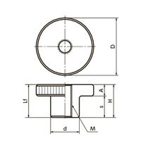 鍋屋バイテック(NBK) FA関連 ノブ・つまみ ローレットノブ KNFS-30-M8 1個（直送品）