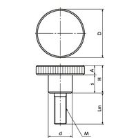 鍋屋バイテック(NBK) FA関連 ノブ・つまみ ローレットノブ（ステンレスブラック） KNMS-20-M5-16-BK 1個（直送品）