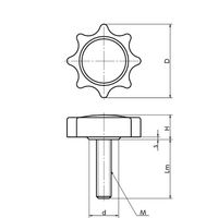 鍋屋バイテック(NBK) FA関連 ノブ・つまみ 菊ノブ KP-30A 1個（直送品）