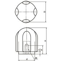 鍋屋バイテック(NBK) FA関連 ノブ・つまみ ピュアタッチクランプノブ KPF-48-M8 1個（直送品）