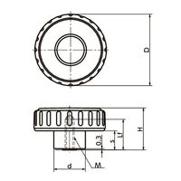 鍋屋バイテック(NBK) FA関連 ノブ・つまみ ディンプルノブ KRF-40-M6 1個（直送品）