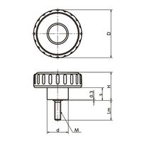 鍋屋バイテック(NBK) FA関連 ノブ・つまみ ディンプルノブ KRMS-63-M10-30 1個（直送品）