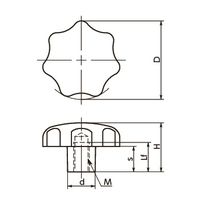 鍋屋バイテック(NBK) FA関連 ノブ・つまみ セブンロブノブ（めねじ） KSF-40-M8 1個（直送品）