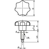鍋屋バイテック(NBK) FA関連 ノブ・つまみ セブンロブノブ ー スラストパッドつき KSGMS-50-M10-45 1個（直送品）