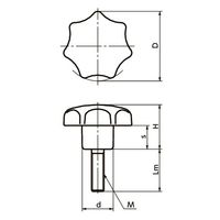 鍋屋バイテック(NBK) FA関連 ノブ・つまみ セブンロブノブ（おねじ） KSM-63-M12-50 1個（直送品）