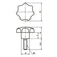 鍋屋バイテック(NBK) FA関連 ノブ・つまみ セブンロブノブ（おねじ） KSMS-50-M10-55 1個（直送品）
