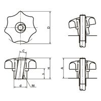 鍋屋バイテック(NBK) FA関連 ノブ・つまみ クイックセブンロブノブ KSQ-40-M8 1個（直送品）