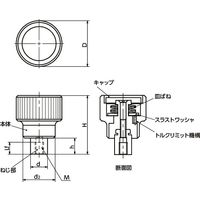 鍋屋バイテック(NBK) FA関連 ノブ・つまみ トルクコントロールノブ KTCF-52-M10-2.5 1個（直送品）