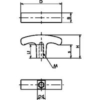 鍋屋バイテック(NBK) FA関連 ノブ・つまみ プラT字ノブ KTPF-56-M6 1個（直送品）