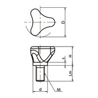 鍋屋バイテック(NBK) FA関連 ノブ・つまみ プラスティックミニノブ KUDMS-32-M8-16-YW 1個（直送品）