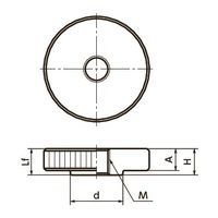 鍋屋バイテック(NBK) FA関連 ノブ・つまみ ローレットノブ KUF-30-M8 1個（直送品）