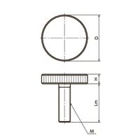 鍋屋バイテック(NBK) FA関連 ノブ・つまみ ローレットノブ KUM-30-M8-16 1個（直送品）