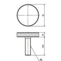 鍋屋バイテック(NBK) FA関連 ノブ・つまみ ローレットノブ（ステンレスブラック） KUMS-24-M6-16-BK 1個（直送品）