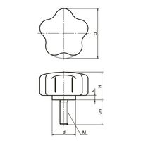 鍋屋バイテック(NBK) FA関連 ノブ・つまみ ピュアタッチクランプノブ KWM-40-M6-25 1個（直送品）