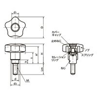 鍋屋バイテック(NBK) FA関連 ノブ・つまみ クランプノブ KXM-40-M10-25 1個（直送品）