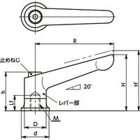 鍋屋バイテック(NBK) パワークランプレバー（めねじ） LDBF-10-RD 1個（直送品）