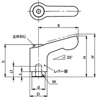 鍋屋バイテック(NBK) ミニクランプレバー（めねじ） LDCFS-4-BK 1個（直送品）