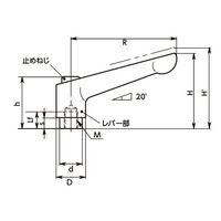 鍋屋バイテック(NBK) クランプレバー（めねじ） LDFS-12-CR 1個（直送品）