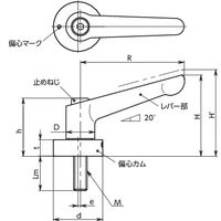 鍋屋バイテック(NBK) 偏心カムつきクランプレバー LDM-8-EC-SG 1個（直送品）